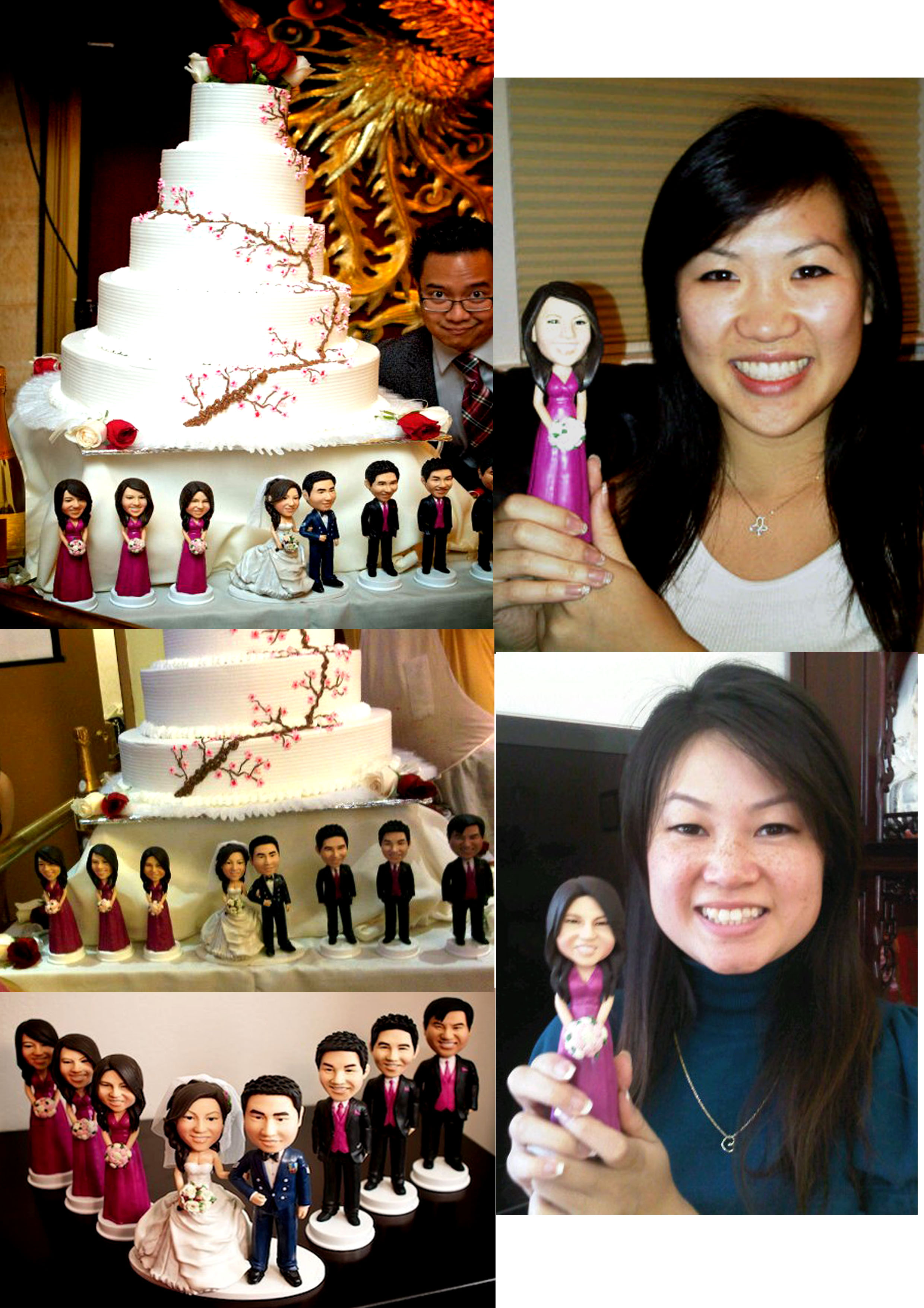 100% Fully Customized Wedding Cake Topper Figurines Sample's